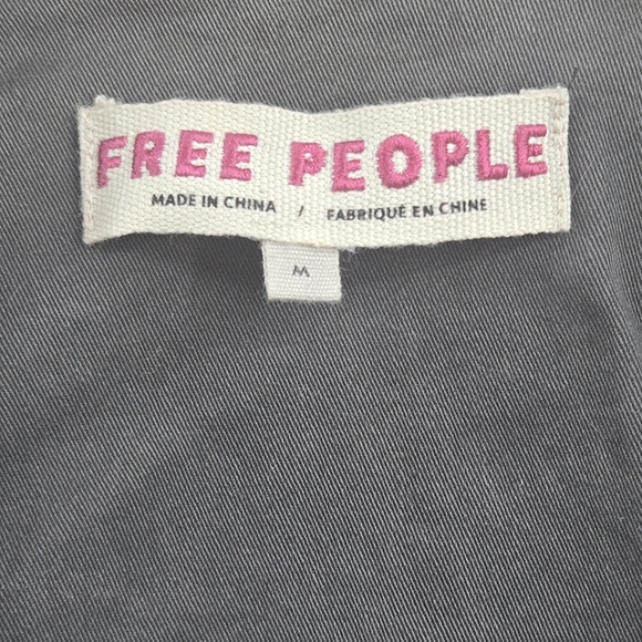 Free People Military Jacket Gray Romantic Ruffles - Picture 3 of 16